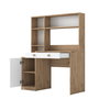 Hanah Home Escritorio de Estudio y Estantería HA126 - 4117 Nogal y Blanco